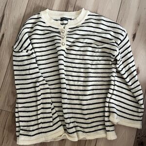 Black and cream striped sweater